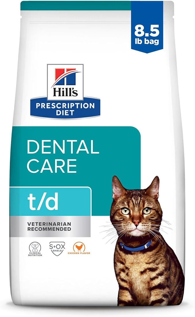 Hill's Prescription Diet t/d 牙科护理干猫粮,鸡肉,3.9千克袋